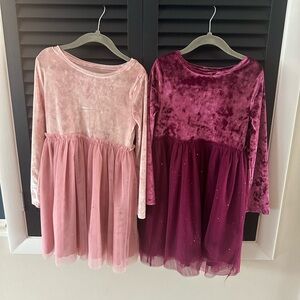 Jumping Beans Pink and Purple Velvet Kids Dresses